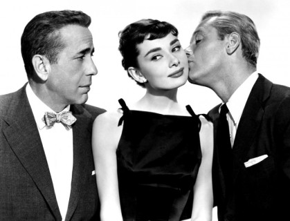 Humphrey Bogart, Audrey Hepburn and William Holden, publicity still "Sabrina" (1954). Photograph: Marvin Paige Motion Picture and Television Archive